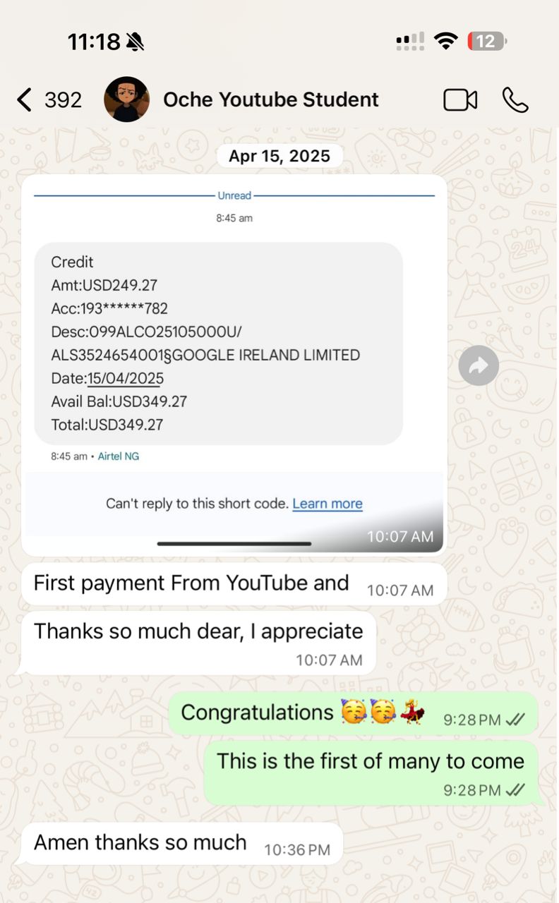 Student testimonial screenshot 1